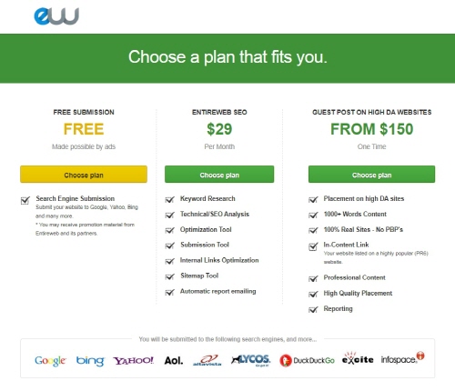 Entireweb plan