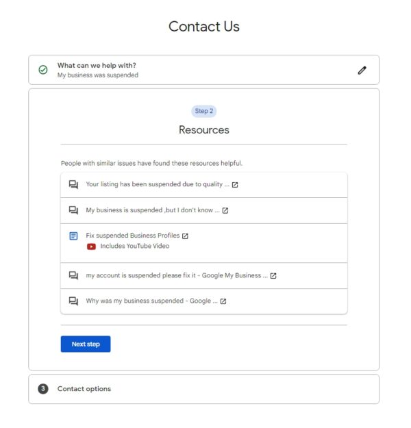 Google My Business Inquiry Form-Step 2-Step 2-Resources