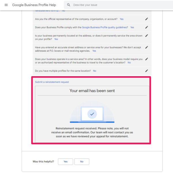 Recovery-Restore-Submit a Recovery Request Form-4-Google My Business-Profile Suspended