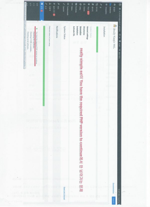 The problem that really simple ssl does not go beyond You have the required PHP version to continue-1