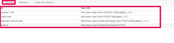 Web Scraper sitemap
