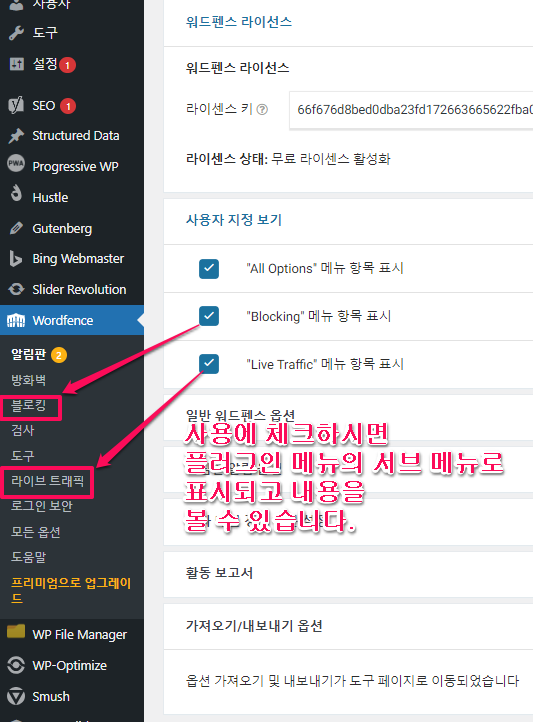 워드프레스-글로벌옵션-사용자 지정 옵션