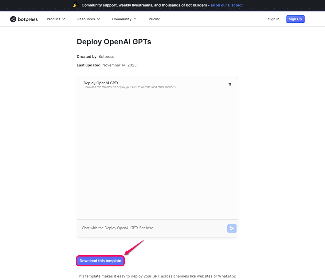 Deploy OpenAI GPTs-Download this template