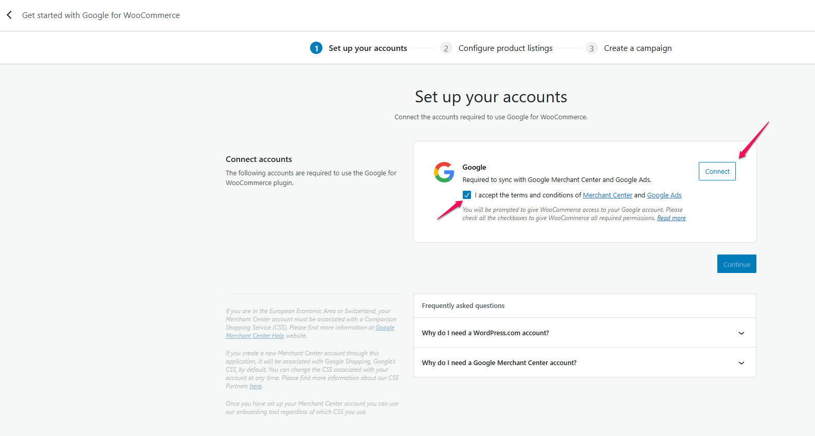 Google-Listings-Ads-플러그인-Set-up-your-accounts